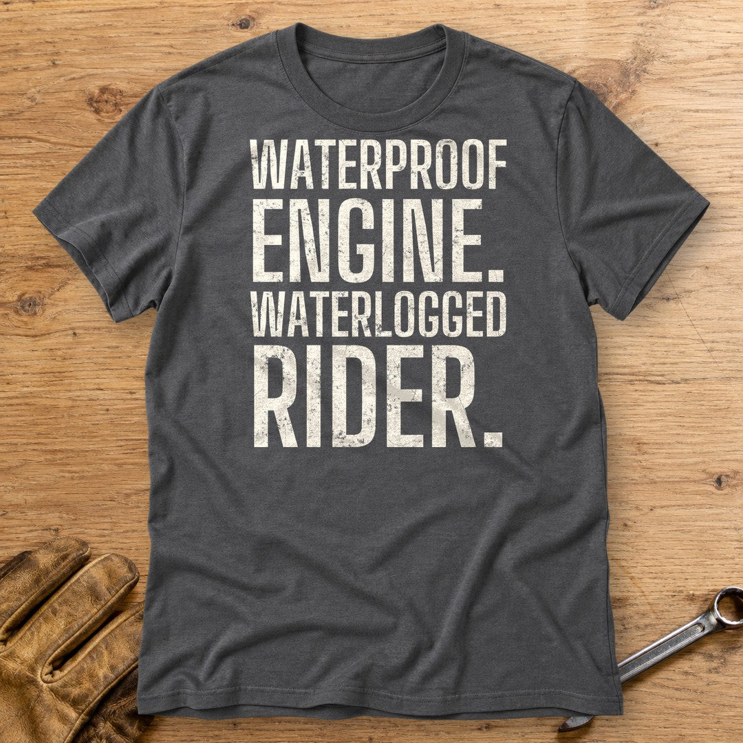 Waterlogged Rider T-Shirt - Charcoal - bench