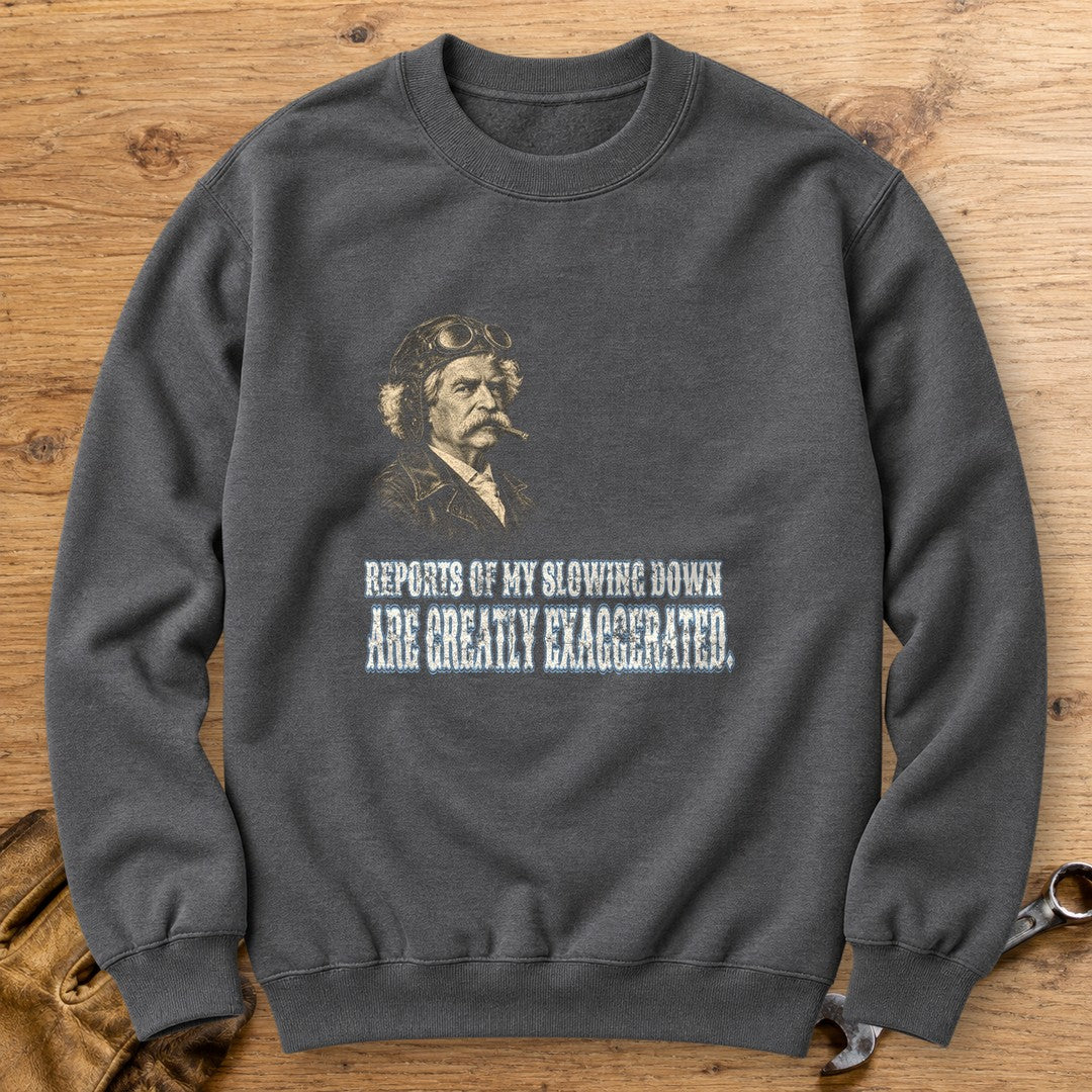 Mark Twain Not Slowing Down Crewneck Sweatshirt - Charcoal - bench