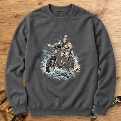 Theodore Roosevelt River Crossing Crewneck Sweatshirt - Charcoal - bench
