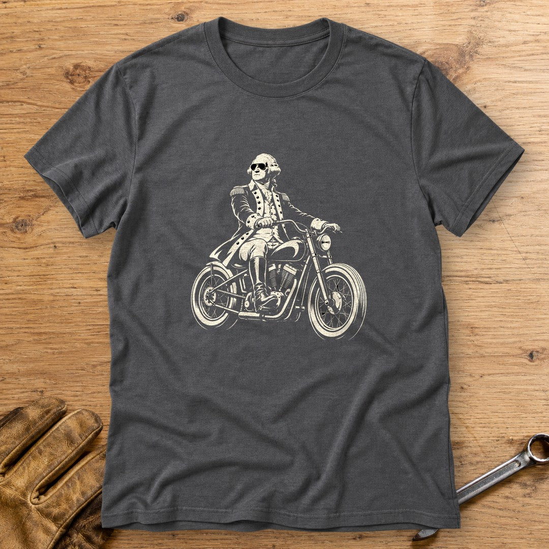 George Washington Bobber Shades T-Shirt - Charcoal - bench
