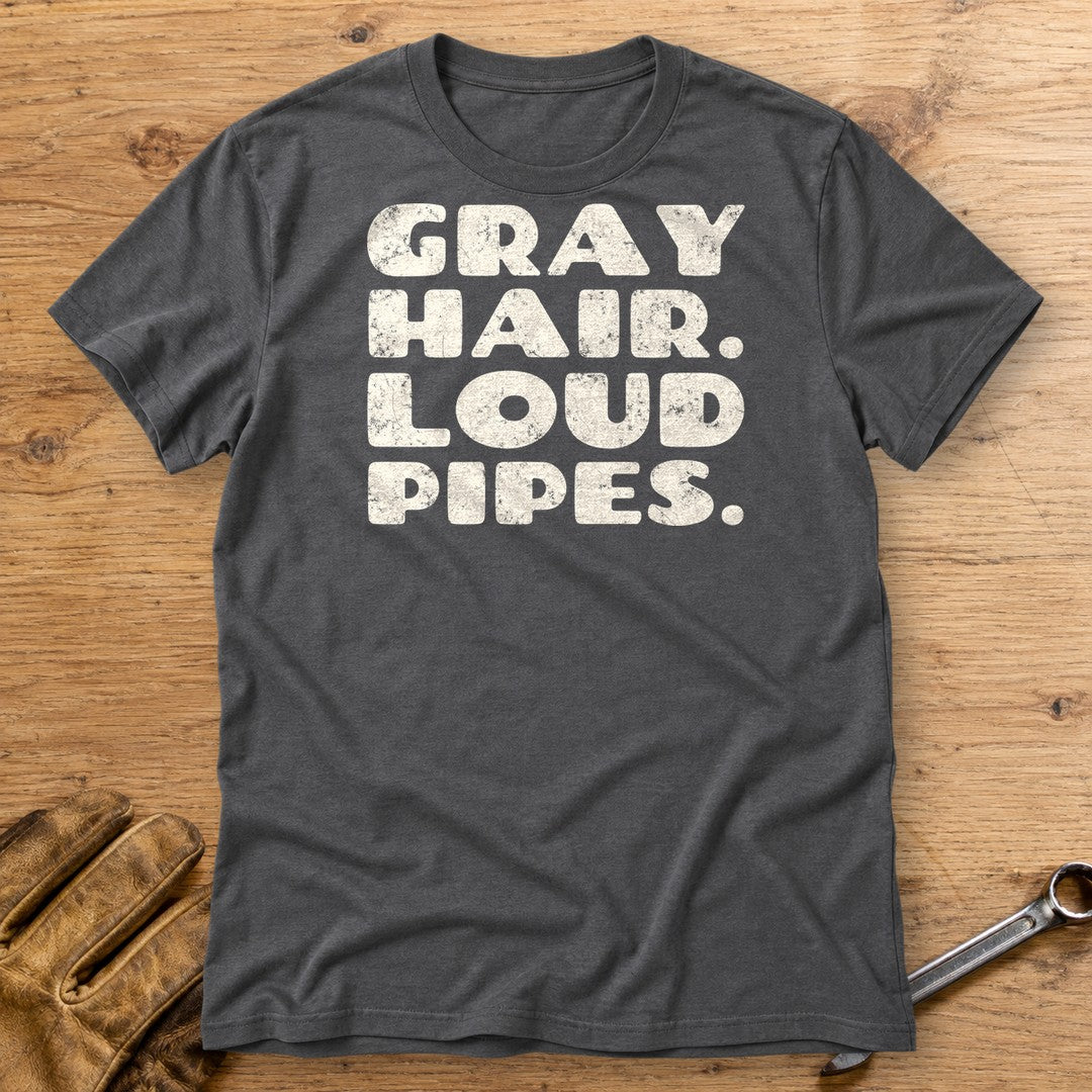 Gray Hair Loud Pipes T-Shirt - Charcoal - bench