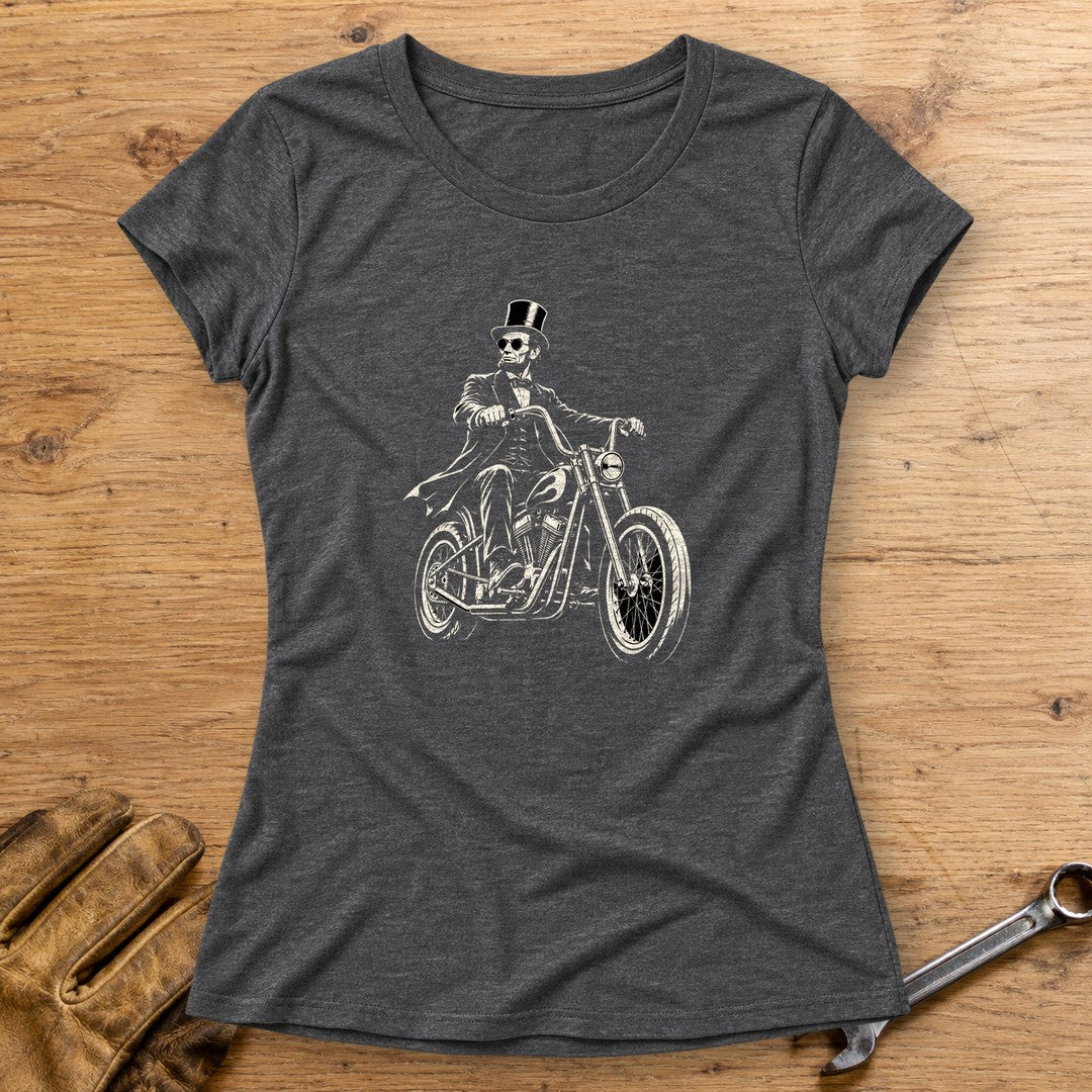 Abraham Lincoln Chopper Shades Women's T-Shirt - Dark Heather - bench