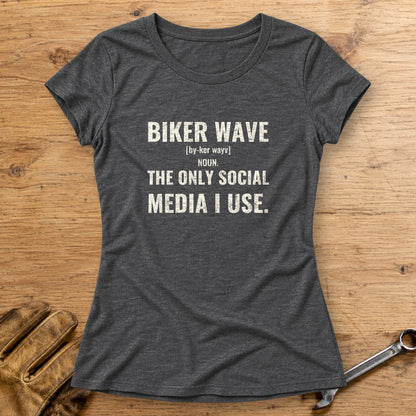 Biker Wave Women's T-Shirt - Dark Heather - bench