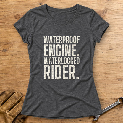 Waterlogged Rider Women's T-Shirt - Dark Heather - bench