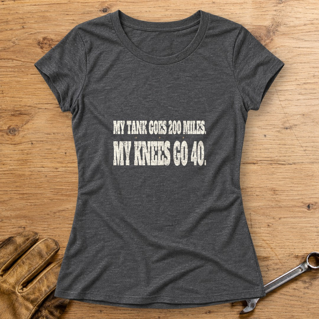 Knees Go Forty Women's T-Shirt - Dark Heather - bench
