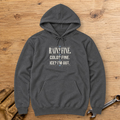 Ice I'm Out Hoodie - Dark Heather - bench