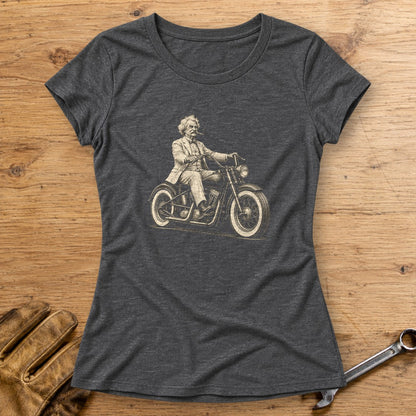 Mark Twain Cruiser Women's T-Shirt - Dark Heather - bench