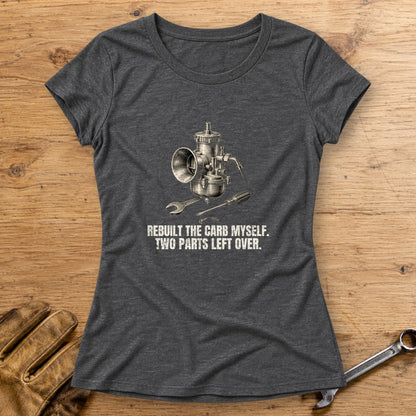 Two Parts Left Over Women's T-Shirt - Dark Heather - bench