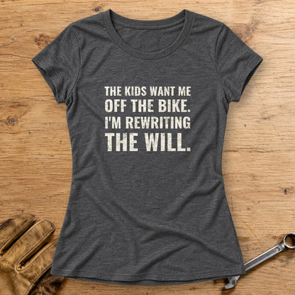 Rewriting The Will Women's T-Shirt - Dark Heather - bench