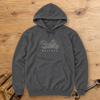 Retired Rider Hoodie - Dark Heather - bench