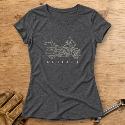 Retired Rider Women's T-Shirt - Dark Heather - bench