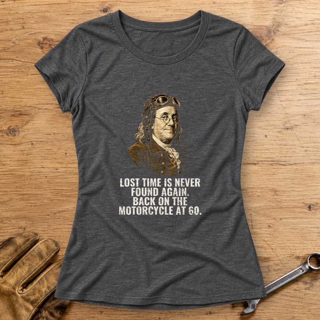 Benjamin Franklin Back On At 60 Women's T-Shirt - Dark Heather - bench