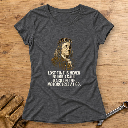 Benjamin Franklin Back On At 60 Women's T-Shirt - Dark Heather - bench