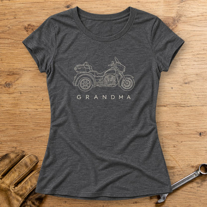 Trike Grandma Women's T-Shirt - Dark Heather - bench