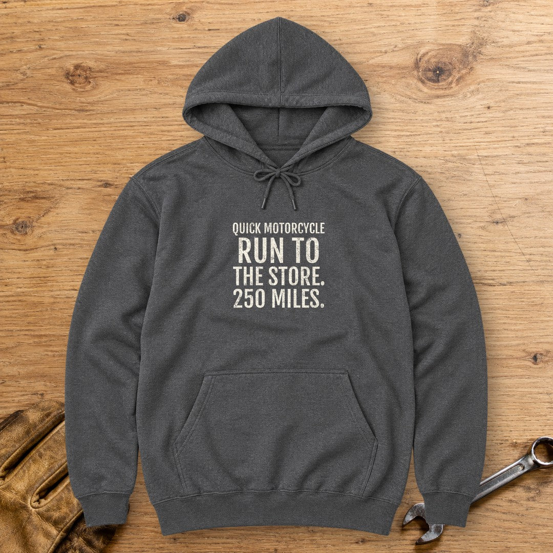 Quick Store Run Hoodie - Dark Heather - bench