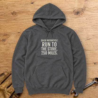 Quick Store Run Hoodie - Dark Heather - bench