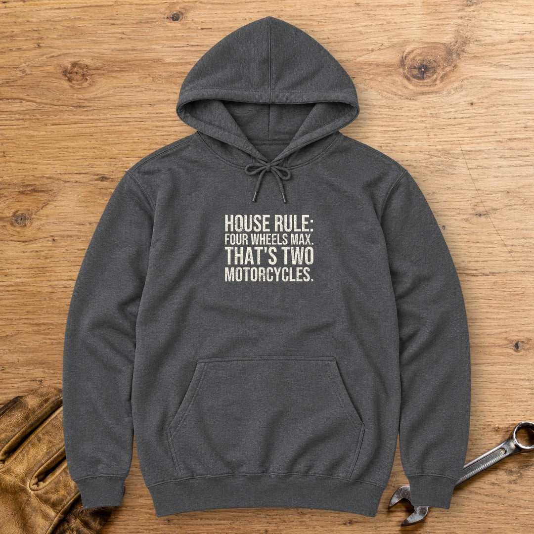 Four Wheels Max Hoodie - Dark Heather - bench