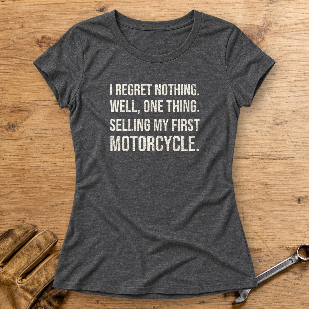 First Motorcycle Regret Women's T-Shirt - Dark Heather - bench