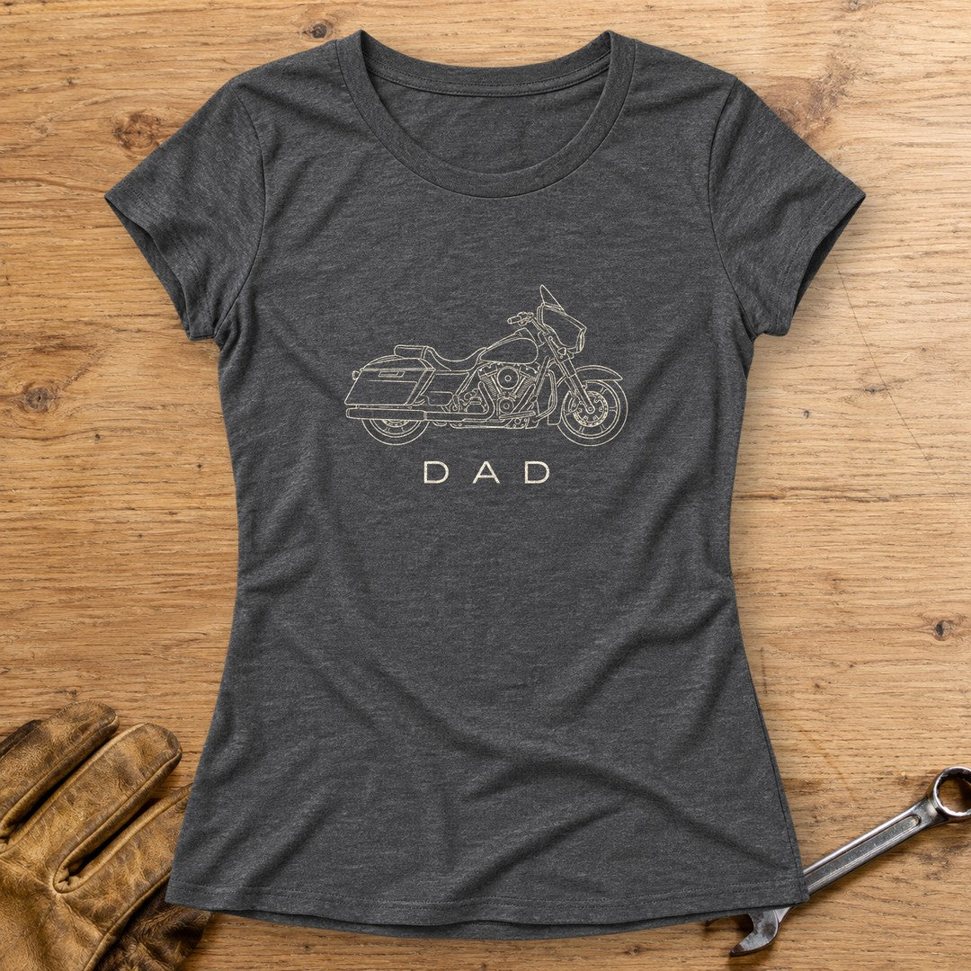 Biker Dad Women's T-Shirt - Dark Heather - bench