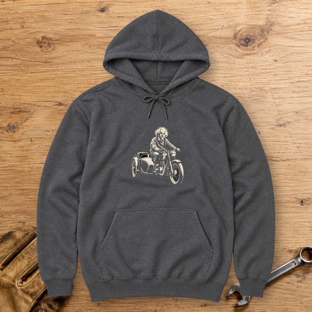 Albert Einstein Sidecar Hoodie - Dark Heather - bench