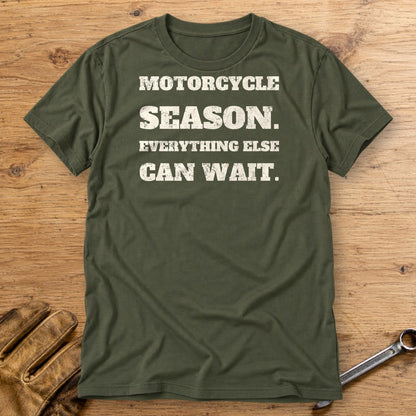 Motorcycle Season T-Shirt - Military Green - bench