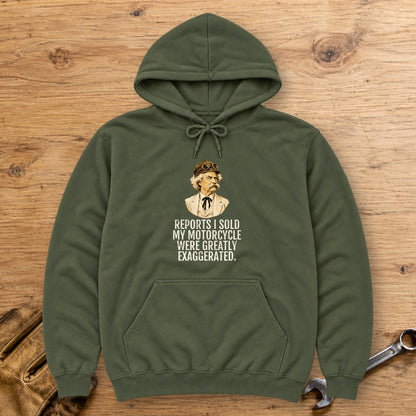 Mark Twain Greatly Exaggerated Hoodie - Military Green - bench