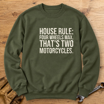 Four Wheels Max Crewneck Sweatshirt - Military Green - bench
