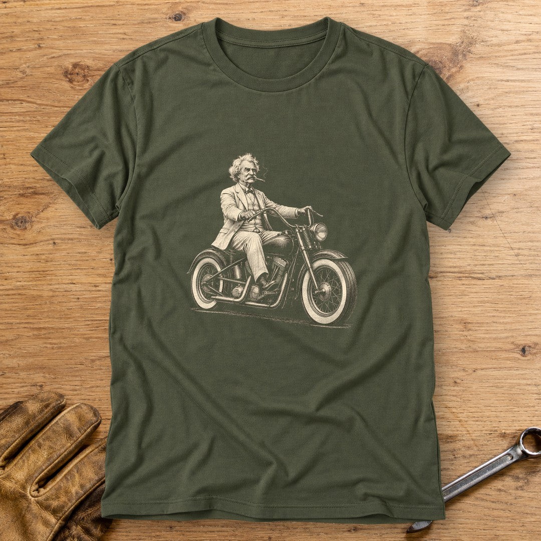 Mark Twain Cruiser T-Shirt - Military Green - bench
