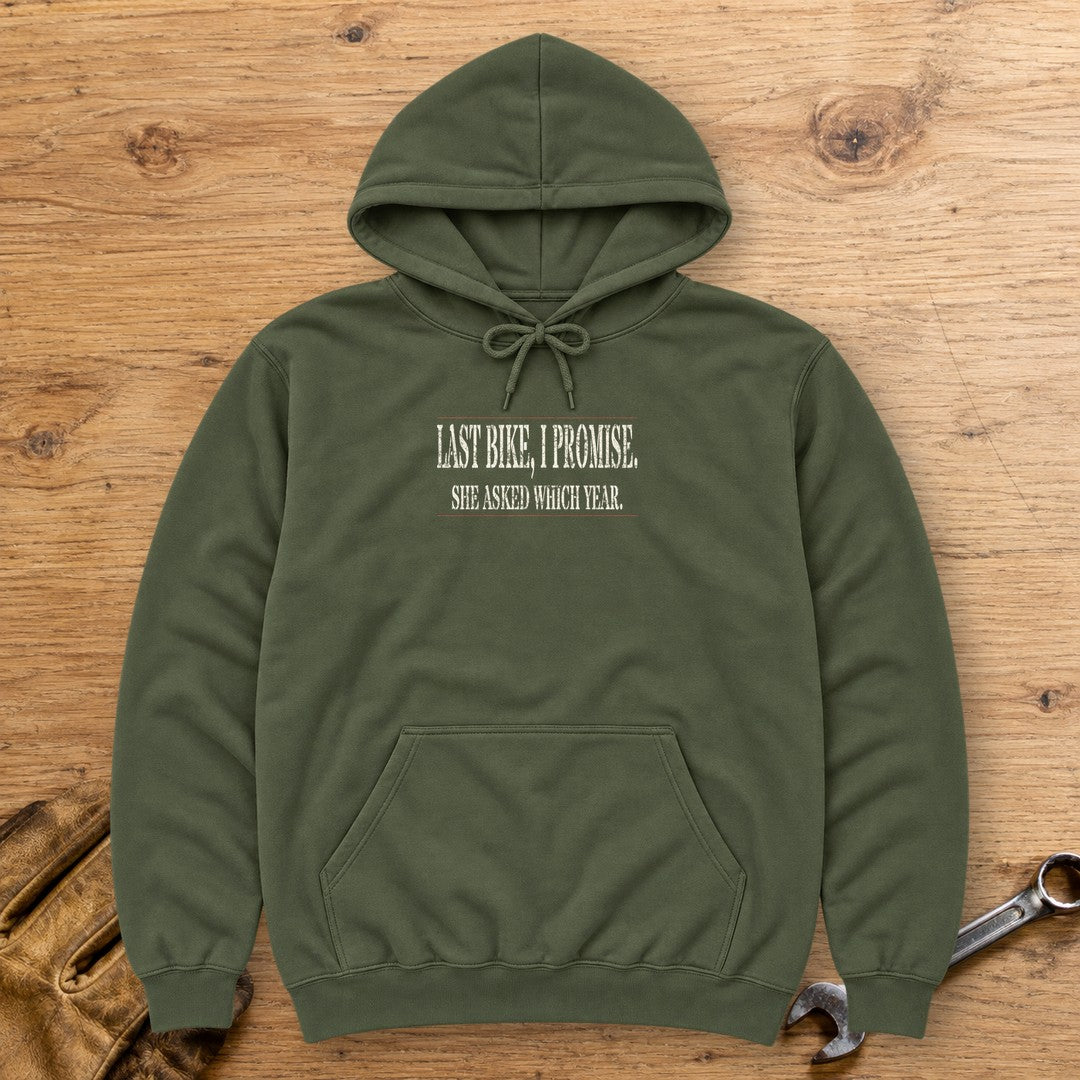 Last Bike Promise Hoodie - Military Green - bench