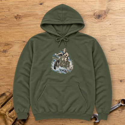 Theodore Roosevelt River Crossing Hoodie - Military Green - bench