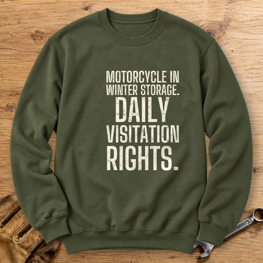 Daily Visitation Rights Crewneck Sweatshirt - Military Green - bench