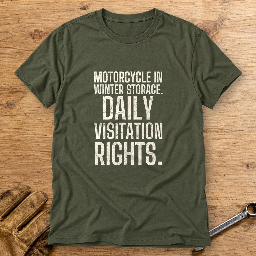 Daily Visitation Rights T-Shirt - Military Green - bench