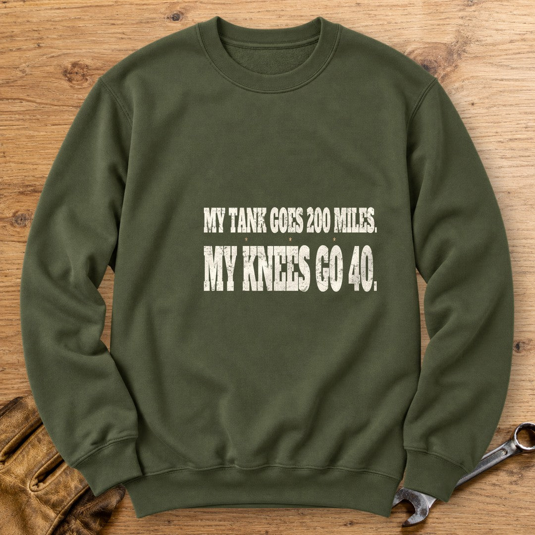 Knees Go Forty Crewneck Sweatshirt - Military Green - bench