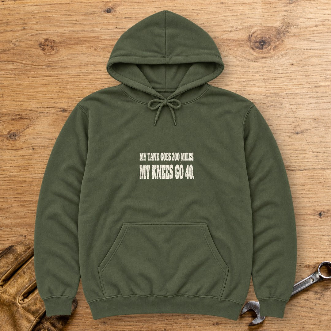 Knees Go Forty Hoodie - Military Green - bench