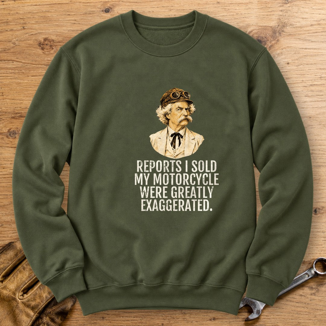 Mark Twain Greatly Exaggerated Crewneck Sweatshirt - Military Green - bench