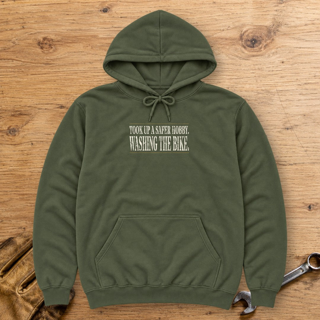 Safer Hobby Hoodie - Military Green - bench