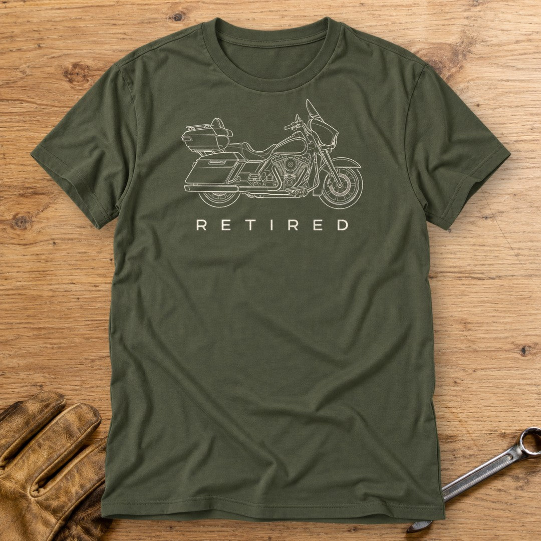 Retired Rider T-Shirt - Military Green - bench