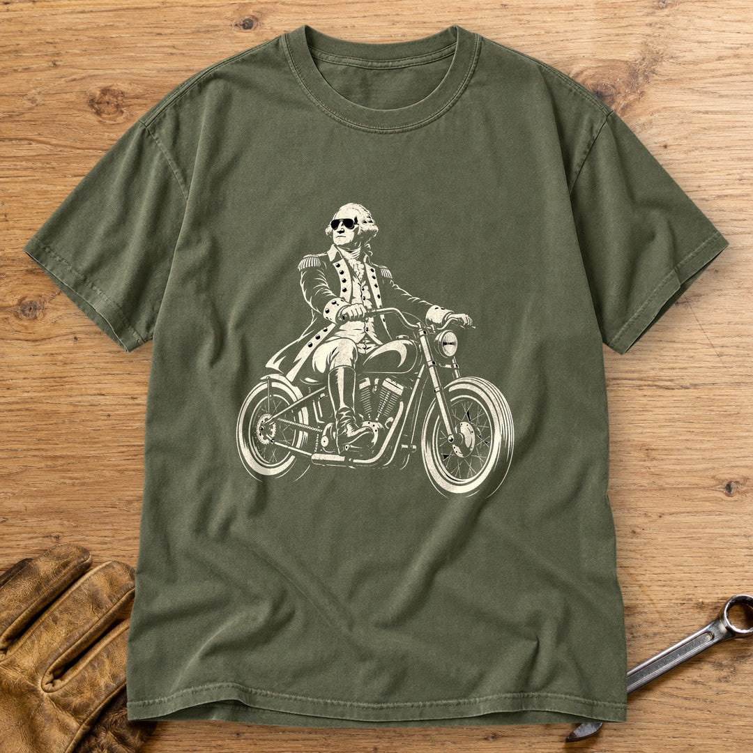 George Washington Bobber Shades Premium T-Shirt - Moss - bench
