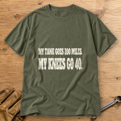 Knees Go Forty Premium T-Shirt - Moss - bench