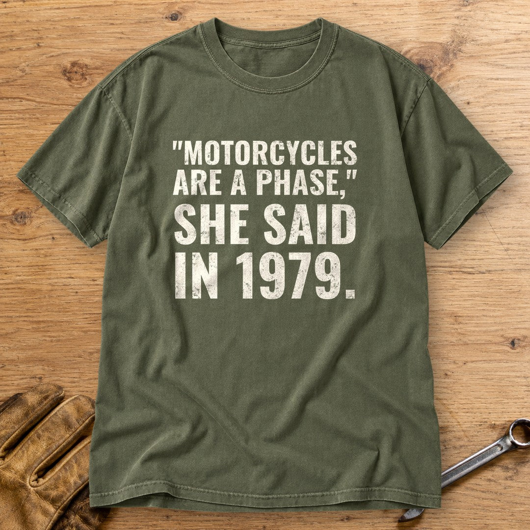 Motorcycles Are A Phase Premium T-Shirt - Moss - bench