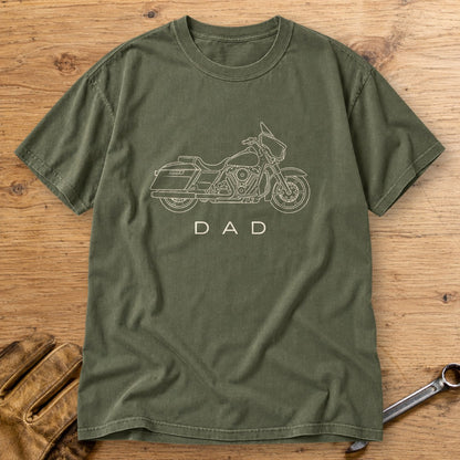 Biker Dad Premium T-Shirt - Moss - bench
