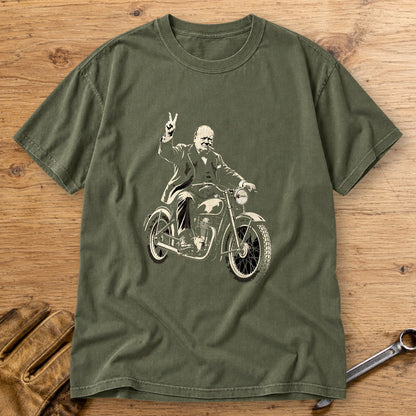 Winston Churchill Victory Ride Premium T-Shirt - Moss - bench