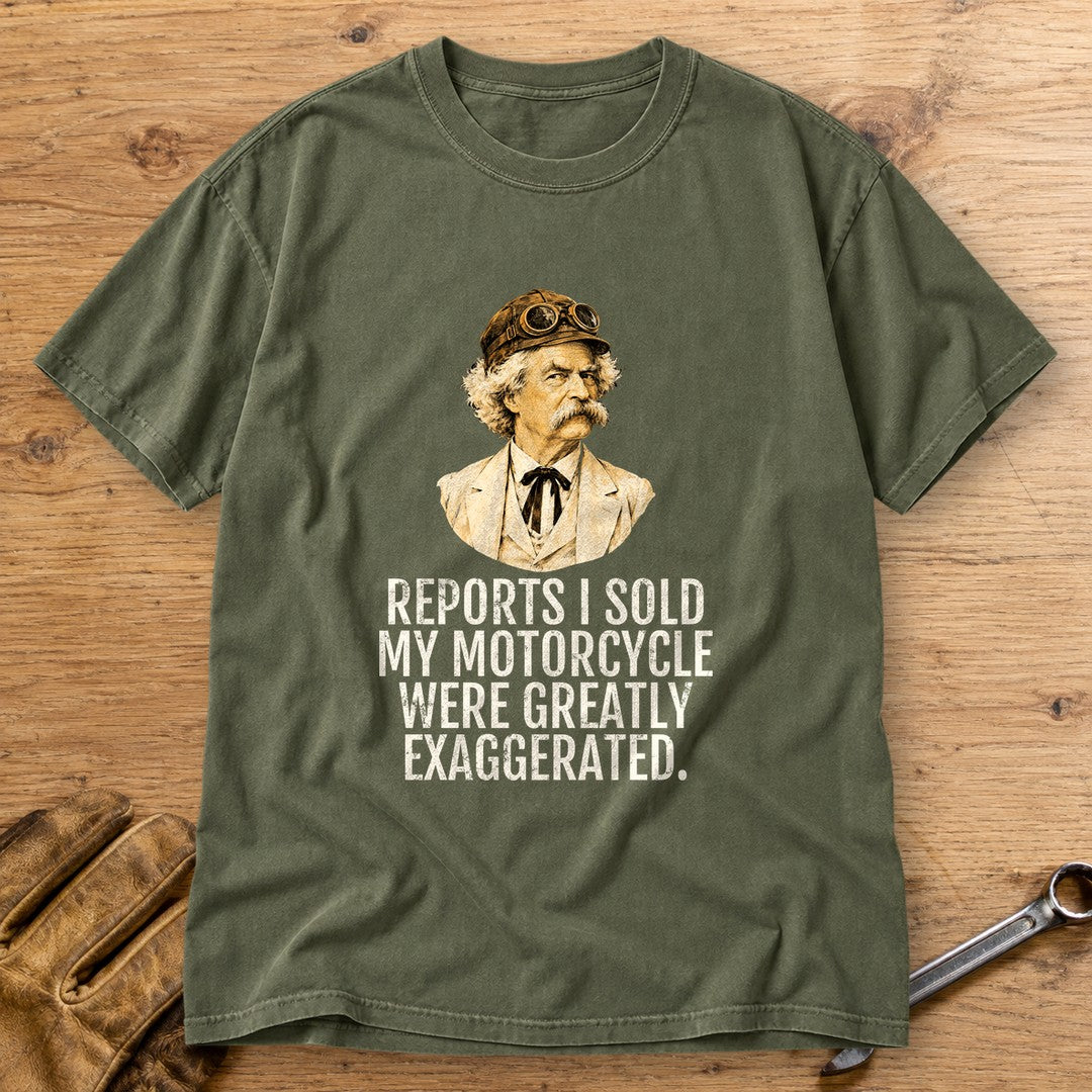 Mark Twain Greatly Exaggerated Premium T-Shirt - Moss - bench