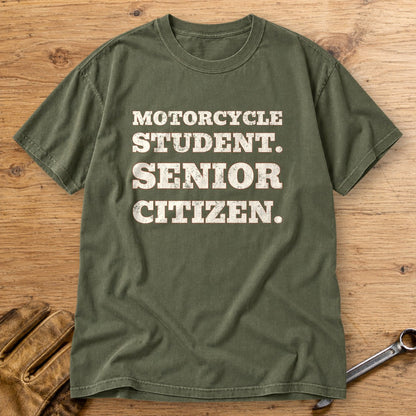 Motorcycle Student Premium T-Shirt - Moss - bench