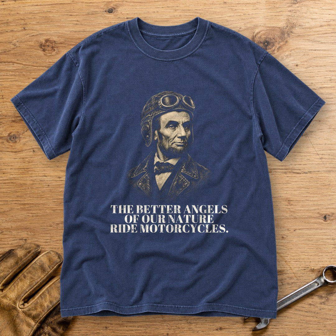 Abraham Lincoln Better Angels Ride Premium T-Shirt - Navy - bench