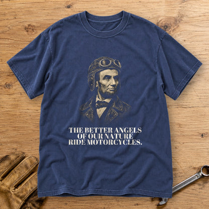 Abraham Lincoln Better Angels Ride Premium T-Shirt - Navy - bench