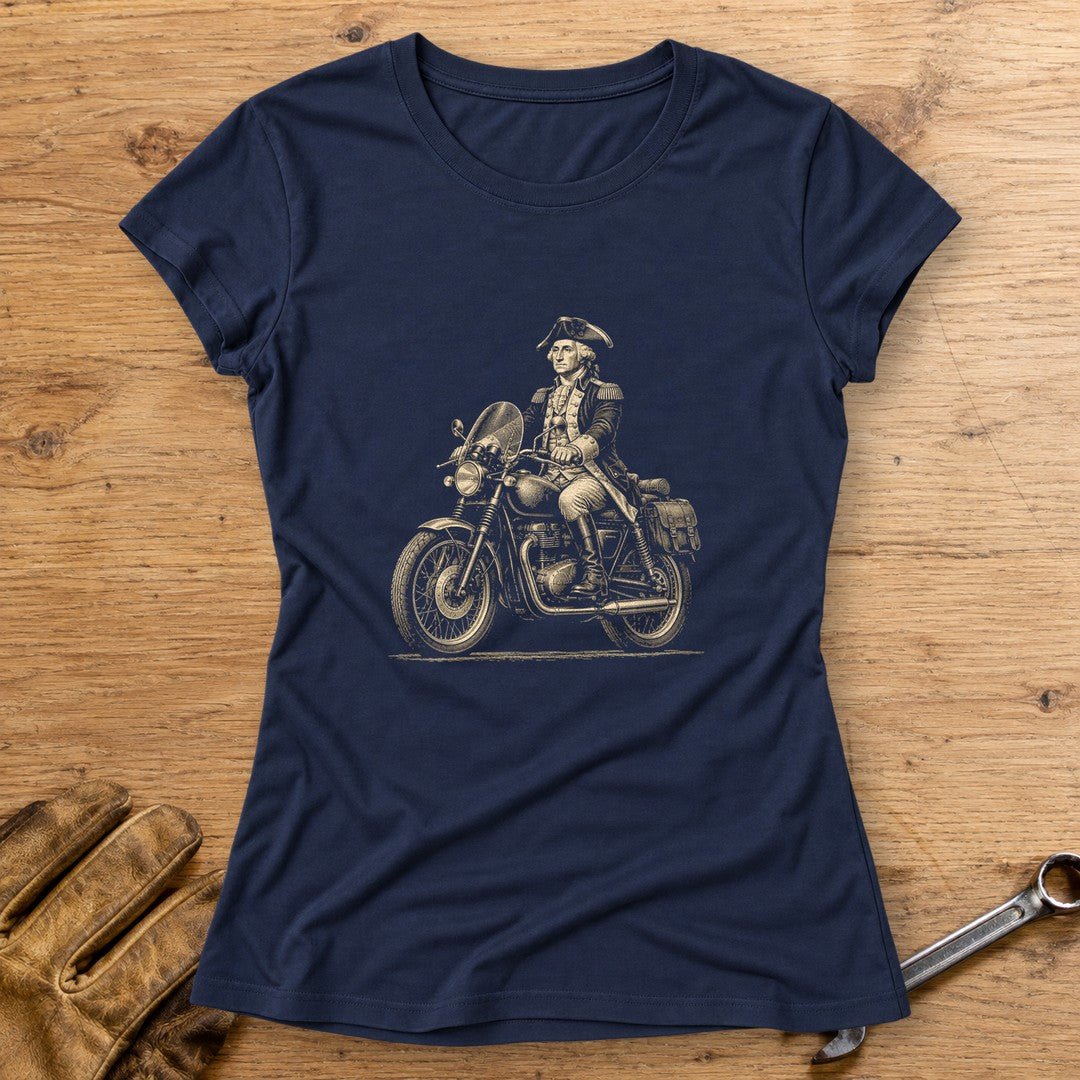 George Washington Founding Tourer Women's T-Shirt - Navy - bench