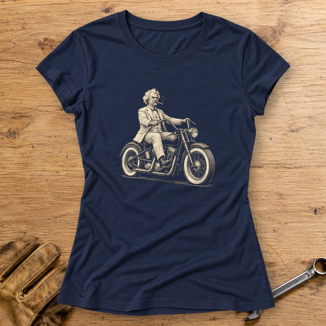 Mark Twain Cruiser Women's T-Shirt - Navy - bench