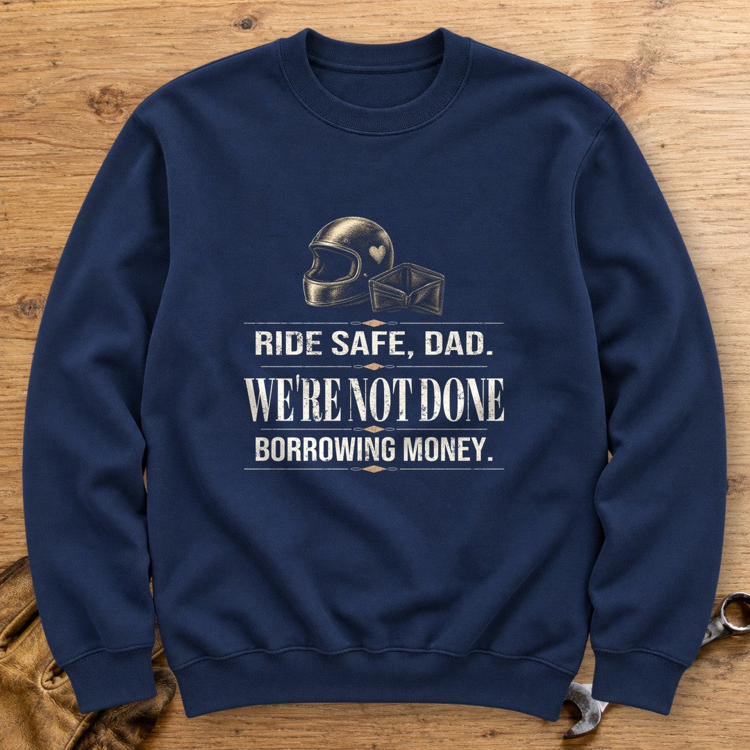 Ride Safe Dad Crewneck Sweatshirt - Navy - bench