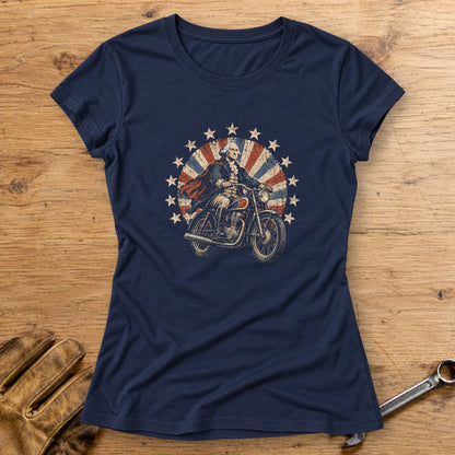 George Washington Starburst Ride Women's T-Shirt - Navy - bench